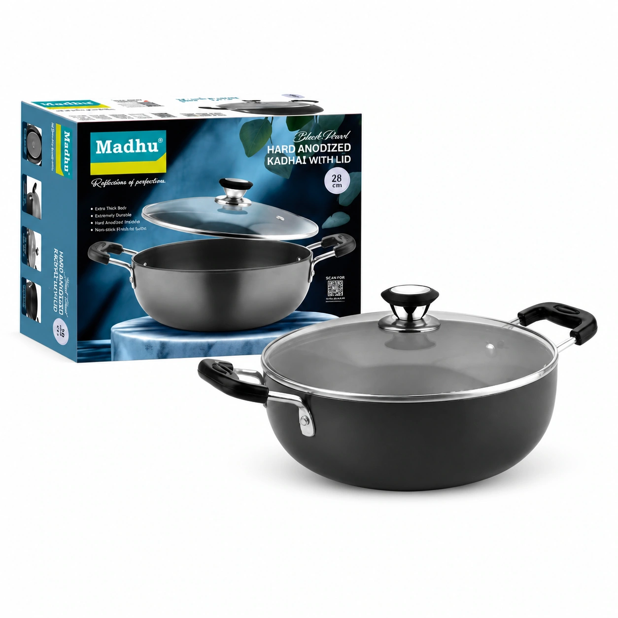 Madhu Black Pearl Kadhai 22 cm